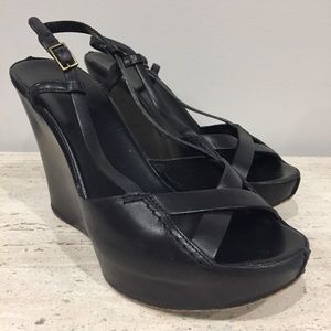 Robert Del Carlo Black Italian Wedge Heel